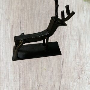 Black Metal Deer Sculpture